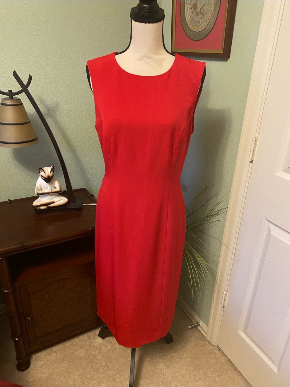 Preston & York Classic Red Sleeveless Midi Dress